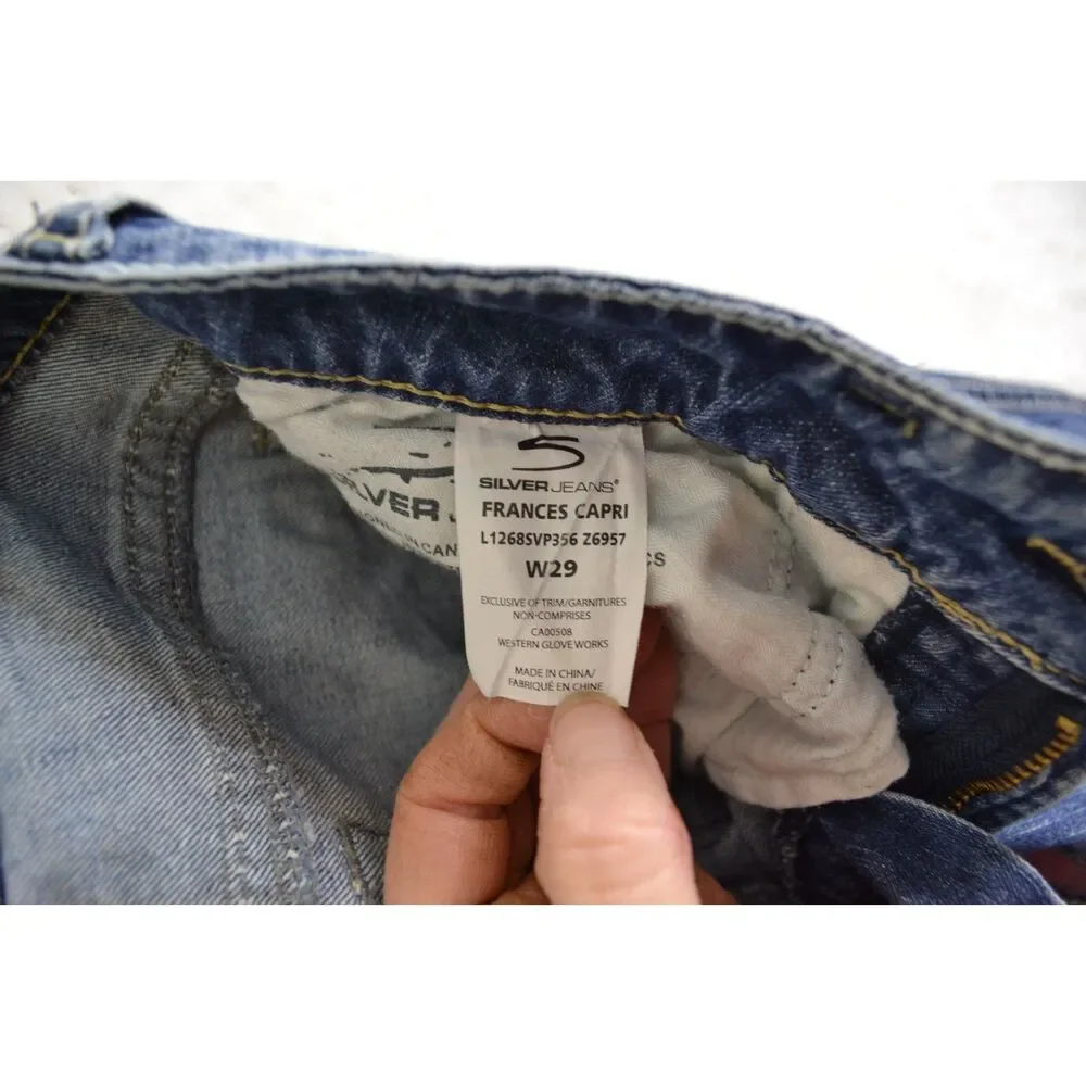 Silver Jeans Frances Women's 29 Medium Wash Low Rise Carpri